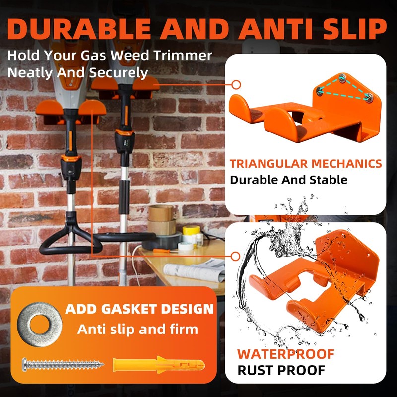 OSROENE Weedeater Hanger, 2 Pack Weed Eater Hanger for Wall,