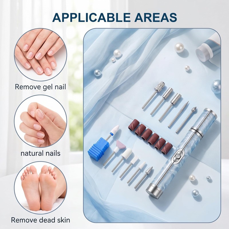 Avvchuy Nail Grinder for Thick Toenails Set, 4 Speeds Electric