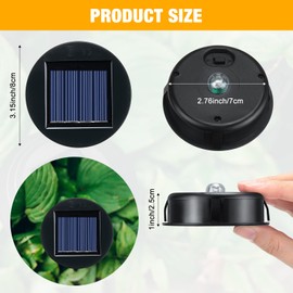 24 Pieces Replacement Solar Light Top Parts Waterproof Warm White LED Solar Panel Hanging Lantern Lids Outdoor Solar Lantern Light Lids for Hanging Lanterns Patio Garden Decor (3.15 Inch)