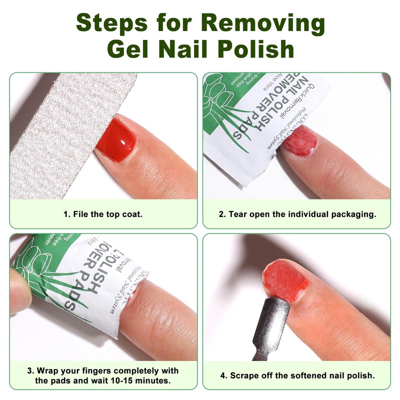 Nail Polish Remover Pads 200PCS with Aloe Oil & Nail
