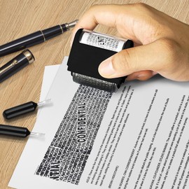 9 Pcs Black Replacement Rolling Ink Refills, Identity Theft Rolling Data Defender, ID Security Theft Protection Roller Stamp Inks, Stamp Roller Ink Replacement