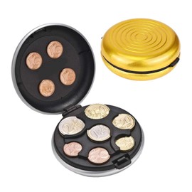 iPobie 4 Pcs Round Alloy Euro Coin Storage Box Purse Storage Box, multicoloured