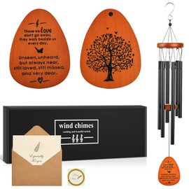 Memorial Gifts，Wind Chimes Outdoor，Garden Decor，26 Inch Memorial Wind Chimes，for Loss of Father Mother Son, Daughter, Friends, Sister, Bereavement Remembrance Gift in Memory of Loved One (Black)