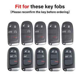 XIYANG TRADE for Jeep Key Fob Cover with Keychain,Soft TPU Key Case Shell Full Protection for Grand Cherokee Renegade Chrysler 200 300 Dodge RAM Durango Challenger Journey Dart Compass Charger(Red)