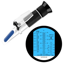 Antifreeze Refractometer 4-in-1 Coolant Refractometer Antifreeze Tester for Automobile Antifreeze System Diesel Exhaust Fluid, Battery Acid and Windshield Washer Fluid