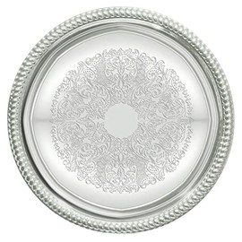 Winco CMT-14 Bandeja redonda, 14 pulgadas, cromada, mediana