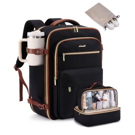 LOVEVOOK Carry On Travel Backpack for Women, Airline Approved Personal Item Bag with 17" Laptop Compartment, 50L Water-Resistant Weekender Backpack for Travel, Commuting, Business Trips