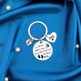 ichrati First Fathers Day New Dad Gifts from Daughter Son Unique Birthday Father’s Day Men Gift Daddy I've Had My Daddy's Heart Since the First Time He Heard Mine Keychain