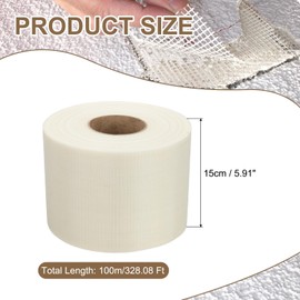 PATIKIL Drywall Repair Mesh Tape, 6 inch x 328 ft Fiberglass Repair Patch Self-Adhesive Dry Wall Joint Tape 12 Mesh Wall Hole Crack and Seam Patch, White