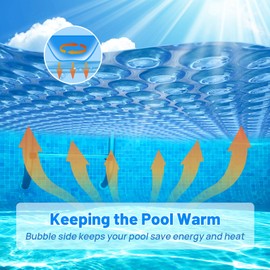 ALLAREN Solar Pool Cover 6x12 Foot Rectangle, 10Mil Blue Bubble Pool Blanket for Inground & Above-Ground Pools | Solar Heating Cover | UV-Resistant & Energy Efficient