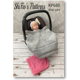 Knitting Pattern for 2 Shaped car seat Blankets in Aran Yarn, Boat Design and one Plain, Book, Booklet, Craft, KP680