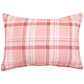 Merry Night Pillowcase Checkered Pink Approx. 16.9 x 24.8 inches (43 x 63 cm) Zipper Easy to Put Pillow Cotton Blend Material Quick Dry Wrinkle Resistant Washable Hygiene Clean All Season MN16155-16