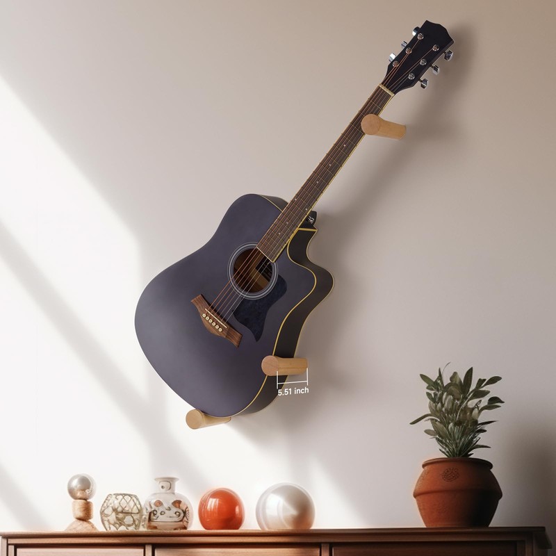 Acoustic Horizontal Guitar Hangers for Wall Wooden Wall Mount (Wood