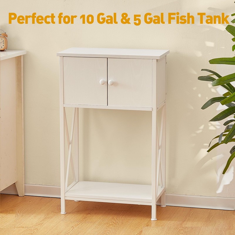 LAQUAL 10 Gallon Fish Tank Stand with Cabinet, Double Aquarium