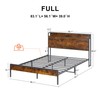 Full Size Bed Frame with Headboard and Storage Shelf, Metal