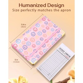 Slohif Server Book for Waitress Cute Serving Books with Zipper Pocket Accessories Leather Server Check Book Restaurant Waiter Server Booklet Organizer Ticket Book Holder