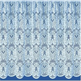 Maple Textiles York White Net Curtain in Luxury Victorian Lace Effect Damask Pattern. Sold by the Metre. Cut vto Width Quantity (63"(160cm) Drop)