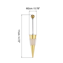 uxcell 10 Pcs Bead Wine Bottle Corks, Wine Stopper Cork, Wine Stopper, Reusable Wine Bottle Corks Sealing Plug Bottle for Beverage Holiday Party Bar,Gold/White