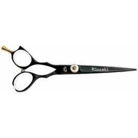Kissaki Left Handed Hair Scissors Sensuki L 6.0 inches Black W Titanium Hair Cutting Shears Barber Scissors