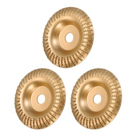 HARFINGTON 3Pcs Wood Carving Disk Grinder Wheel 4" Rotary Tool Carving Sanding Disc Radial Grinding Wheel with 5/8" Arbor for Woodworking Shaping, Gold Tone