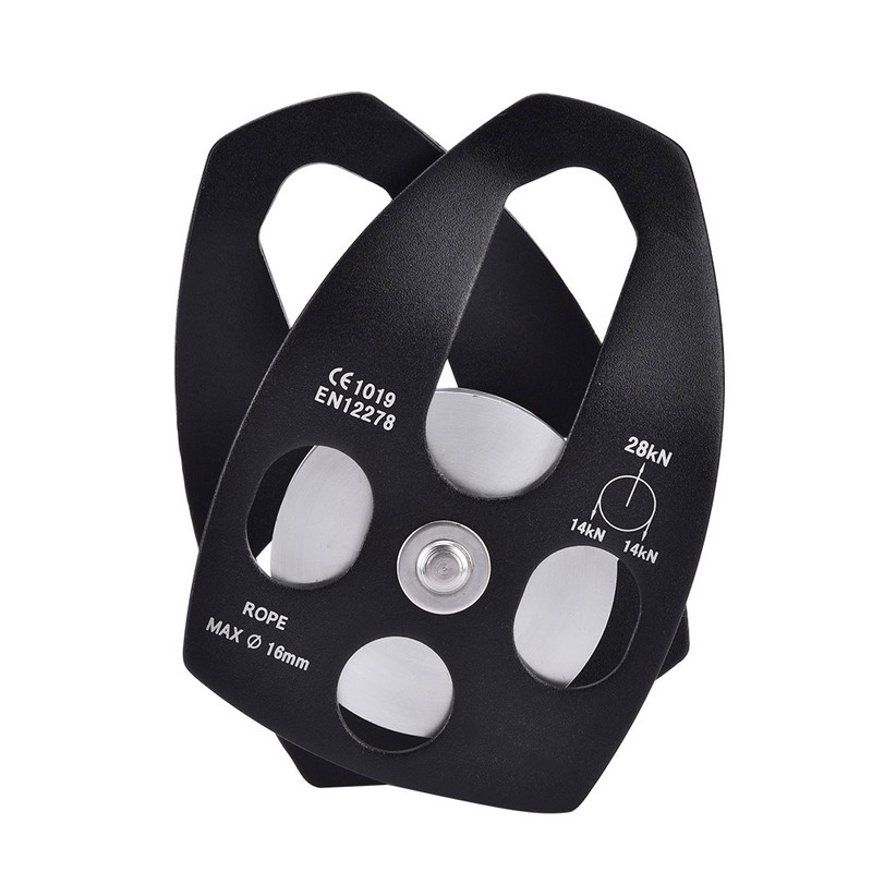 Outdoors Climbing 32KN Rescue Pulley Single Sheave with Swing Plate