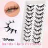 10 Pares De Pestañas Manga De 12 Mm, Pestañas Postizas