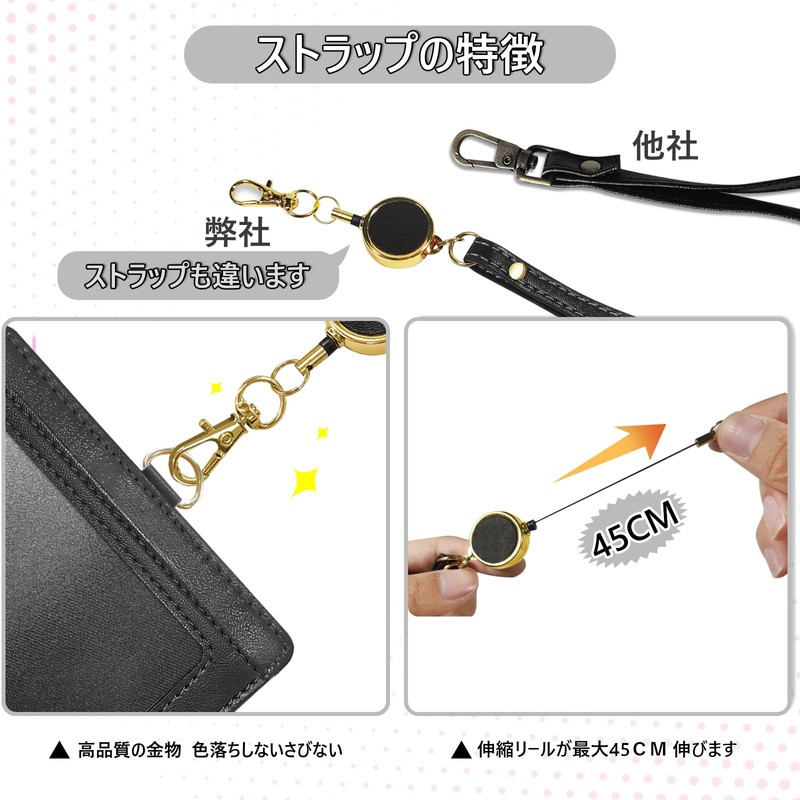 X-Lounge ID Card Holder, Name Holder, Genuine Leather, Horizontal Type,