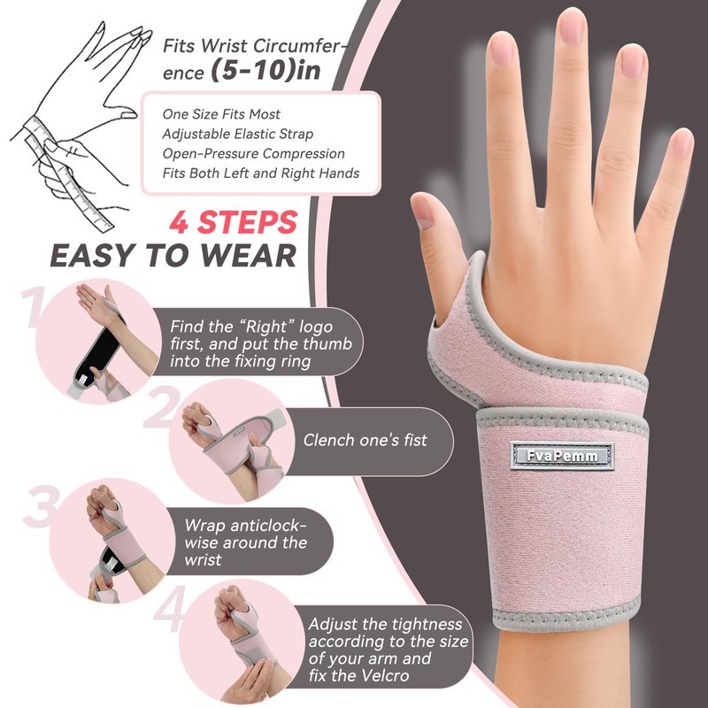 Carpal Tunnel Wrist Brace for Right Left Hand 2 Pack,