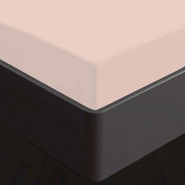 KLULK Fitted Sheet with Elasticated Corners, Pink, 100% Cotton, 125 x 200 + 25 cm, Made in Italy, 1 and a Half Seater