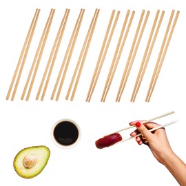 Set of 10 Pairs Natural Bamboo Chopsticks - Reusable and Washable, 24cm - Non-Slip Design for Sushi, Ramen and Asian Kitchen - Ideal for Home Use and Restaurants