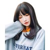 TefuRe C-8272-BkPp Medium Semi-Long Wig Bangs Wig