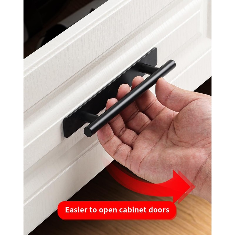 BaiNong 2 Pack Stick on Handle 5-3/4 inch Matte Black
