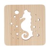 Wooden 3D LED Light Hollow Seahorse Pattern USB Power Supply