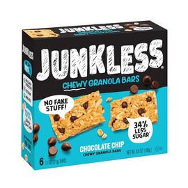 Simply Eight Junkless Granola Bars, Real Chocolate Chip Chewy, 6.6 Ounce