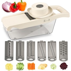 ZHANG XIAO QUAN SINCE 1628 6-in-1 Safe Mandoline Slicer for Kitchen, Cheese Grater Vegetable Spiralizer and Veggie Slicer for Cooking & Meal Prep Food Chopper