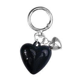 OTETTS Cute Y2K Heart Keychain Kawaii Keyring Aesthetic Accessories Bag Charms Handbags Purse Car Keys Gift for Women,Black