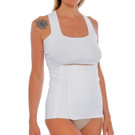 Linphelle Post-Surgery and Postpartum Band – Elastic and Tear-Resistant Abdominal Postpartum Belly Band, Shapewear Back Brace for Back, useful for Post-Pregnancy and Back Support, White, Size M