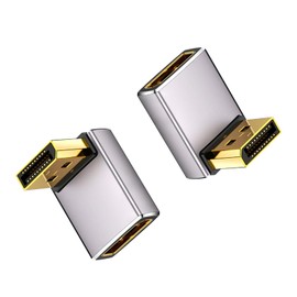 Duttek 8K 90 Degree Display Port 1.4, Displayport Extender Adapter 32.4Gbps, Down Angle DisplayPort Male to Female Adapter (8K/60Hz, 4k/144Hz) for PC, Laptop 2Pack