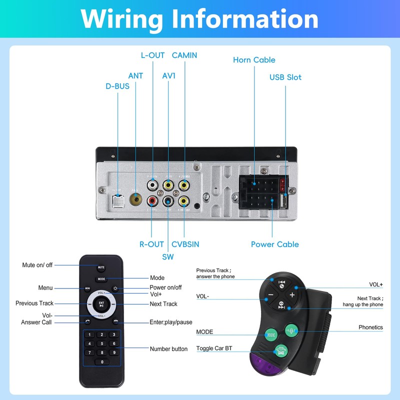 Motorsi Single Din Car Stereo with Wireless Apple Carplay, 6.9