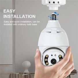 2Pcs Light Bulb Security Camera 2.4GHz & 5G WiFi Outdoor, 1080P E27 Light Socket Security Camera, Indoor 360° Home Security Cameras, Full Color Day and Night, Smart Motion Detection (2PCS, Support 5G)
