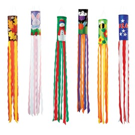Fox Valley Traders Holiday Windsocks Set of 6