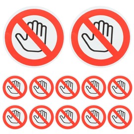 PAVIKE 12pcs Don't Touch Warning Stickers 12pcs 3*3cm Do Not Touch Sticky Mechanical Injury Prevention for Factories Warehouses Office