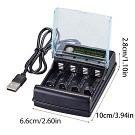ZUDILYO 1.5V Alkaline Battery Charging Box 4 Slot Sliding Type High Efficiencyand LED Indicators for Everyday Use