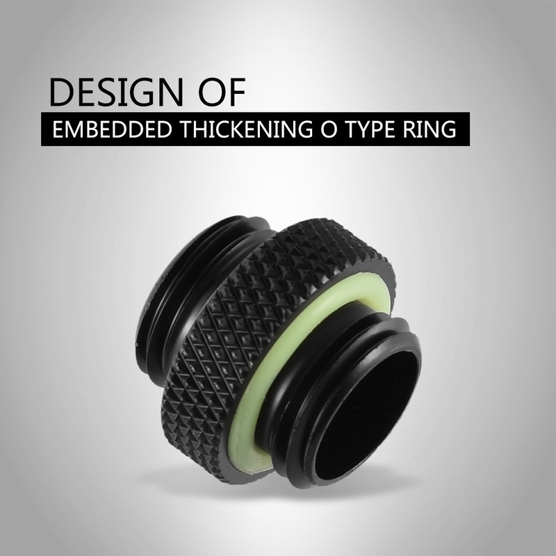 Richer-R G1/4 Water Cooling Adapter,2pcs G1/4 Thread Fitting Adapter Connector