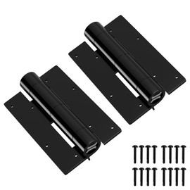 KABMOZ,Heavy Duty Gate Hinges,1 Pair 5-3/4",Durable Aluminum Alloy Material,Garage Self Closing Door Fence Hardware Partne,with Lnstallation Screws,Black. (1 Pair 1.2LB, 1)