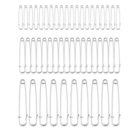 48 Pcs Heavy Duty Safety Pins, Assorted Sizes 1.9",2.95",3.94", Large Safety Pins, Pack of 48 Strong Sturdy Bulk Pins, Heavy Duty Pin Bulk for Clothes Leather Canvas Blankets Crafts Skirts Kilts