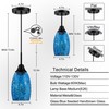 Viinew Mini Glass Pendant Light 1-Pack Handblown Clear Dark Blue