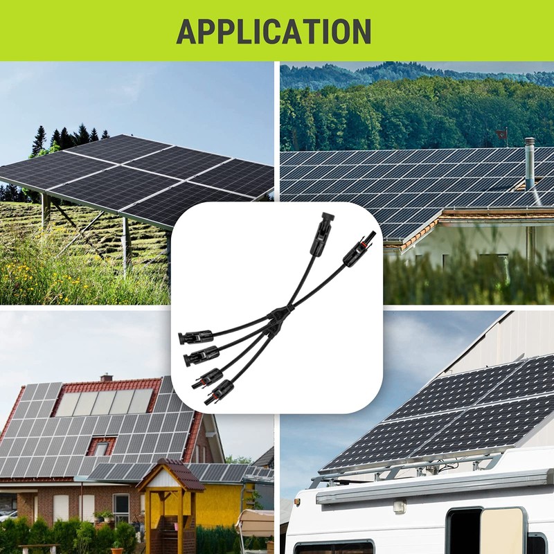 Newpowa Solar Panel Y Branch Cable Connectors Parallel Adaptor (M/FF,F/MM)