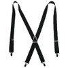 CTM® Men's Elastic X-Back Suspenders with Silver Hardware, Black