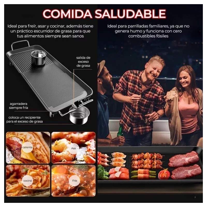 EG Parrillera Eléctrica Tipo Comal Cocina Alimentos Pequeña